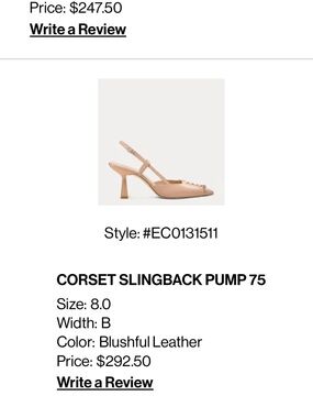 Stuart weitzman CORSET SLINGBACK PUMP 75 size 8